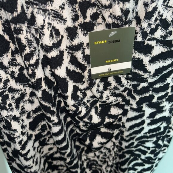 NWT Taylor Women's Leopard Print Jersey Cocktail Dress Size 6 - Picture 4 of 4